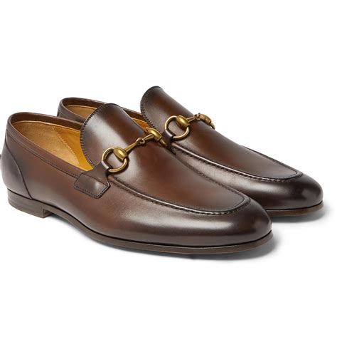 men's brown silk gucci round-toe smoking shoes with panther embroidery|Gucci loafers for men.